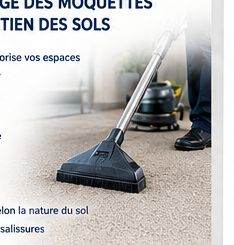 Aspiration professionnelle d'une moquette par un agent ECOTECH PRO